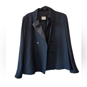 Armani Collezioni Women’s 8 Navy Blazer Jacket Wool Blend Made in Italy